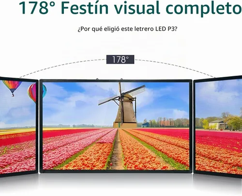 Vista 7 de P3 40 "x25" Led Sign Pantalla de visualización digital de desplazamiento programable para tablero de mensajes de negocios Control Wifi de alta