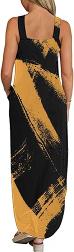 Vista 2 de Midi Casual Dress for Women,Women Summer Casual Swing T Shirt Dresses Beach Cover up Plain Tank Dress with Pockets
