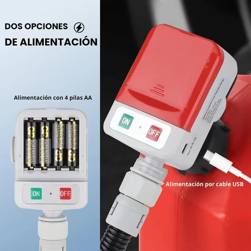 Vista 3 de Bomba de transferencia de combustible (3.2 GPM) con sensor de parada automática, manguera de 51 pulgadas de transferencia automática de bomba de gas