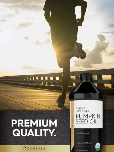 Vista 6 de Carlyle- Aceite de semilla de calabaza, 16 onzas, orgánico prensado en frío, 100 % puro, extravirgen vegetariano, sin transgénicos, sin gluten