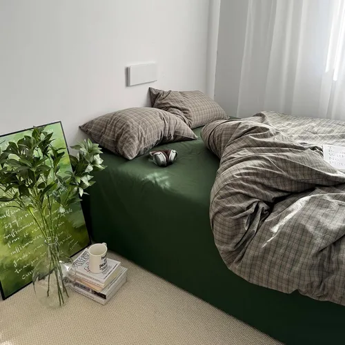 Vista 29 de mixinni Juego de funda de edredón vintage a rayas, tamaño twin, juego de ropa de cama de 3 piezas, 100% algodón lavado, suave y transpirable, funda
