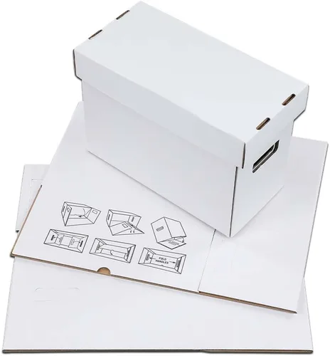 Vista 7 de G-PLUS Caja de almacenamiento para cómics de cómics con capacidad para 150-175 cómics, plegable y apilable, caja corta a prueba de humedad, cartón
