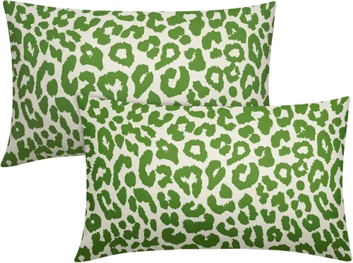Vista 62 de Juego de 2 fundas de almohada con estampado de leopardo negro de 16 x 16 pulgadas, diseño de animal de guepardo, chinoiserie, fundas de almohada