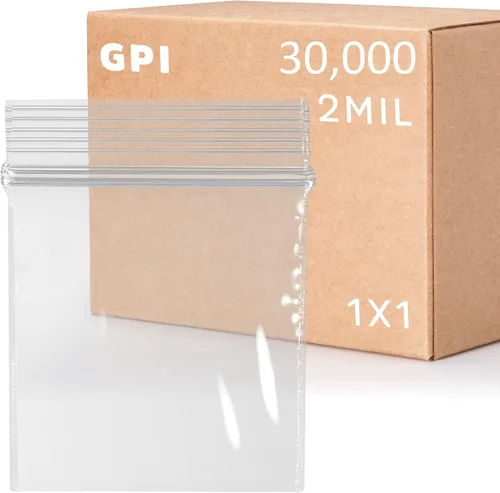 Vista 20 de GPI - Paquete de 100 bolsas de plástico transparente con cremallera de 1 x 1 pulgada de grosor, bolsas de plástico transparente con cierre