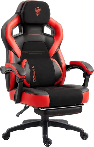 Vista 12 de Dowinx Big and Tall Gaming Chair with Footrest, Black