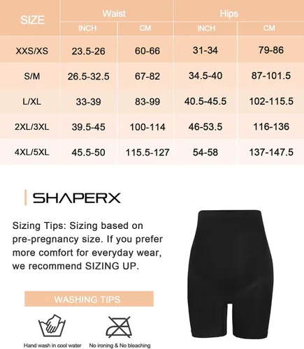 Vista 3 de SHAPERX Pantalones cortos de maternidad para mujer sobre el vientre