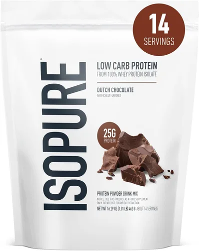Vista 33 de Isopure Zero Carb 100% Proteína Pura de Suero Aislado en Polvo, Libre de Lactosa, Libre de Gluten, Con Vitaminas, Crema de Plátano, 25g de Proteína
