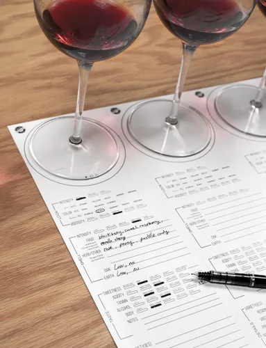Vista 4 de Wine Folly - Paquete de 20 manteles individuales con notas de cata de vinos (12 x 16 pulgadas)