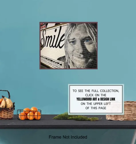 Vista 6 de Cobain Graffiti Street Mural Art Print. Póster artístico para pared, decoración única del hogar para dormitorio, cueva de hombre, familia o sala