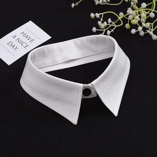 Vista 2 de Huliyhus Collar falso desmontable con solapa y puños de muñeca con cuello falso, mangas falsas desmontables
