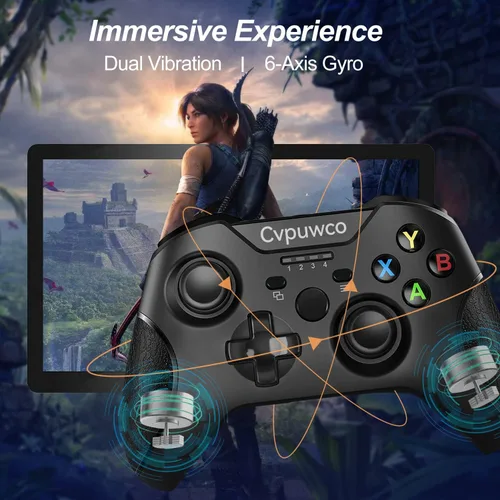 Vista 3 de Controlador inalámbrico de 24 GHZ compatible con Xbox One Xbox Series XS Xbox One SX One Elite Windows 10 negro