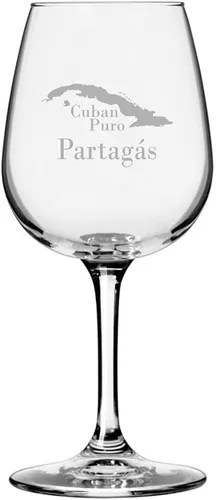 Vista 7 de Cuaba - Copa de vino multiusos con temática de cigarro cubano grabada de 12.75 onzas