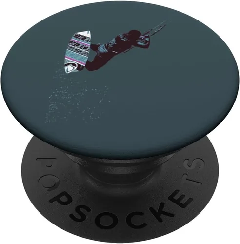 Vista 6 de Kitesurfing Action Kite And Surf Illustration PopSockets MagSafe PopGrip for iPhone