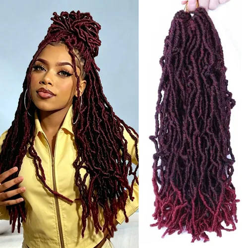 Vista 35 de 6 Paquetes Soft Locs Cabello de Ganchillo Pre Looped Faux Locs Trenzas de Ganchillo Goddess Locs Dreadlocs Cabello Sintético Para Mujeres Negras 1b