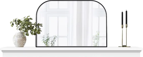 Vista 23 de MCS Repisa de 60 pulgadas, Master & Co Repisa de chimenea flotante de madera maciza con acabado blanco, estante flotante largo para sala de estar