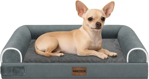 Vista 135 de NANUYA - Cama ortopédica para perros de tamaño mediano/grande, lavable: Camas con almohada para perros de tamaño mediano/grande, sofá de espuma