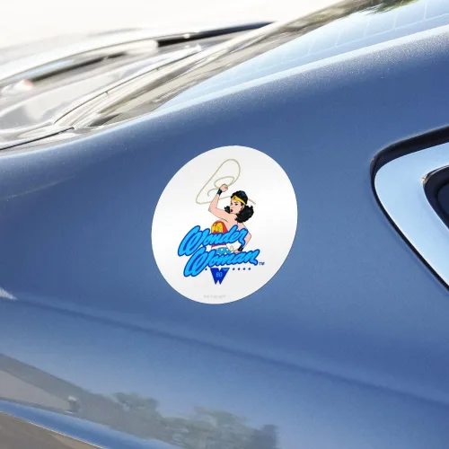 Vista 5 de Wonder Woman 80th Lasso Automotive Car Window Locker Circle Bumper Sticker