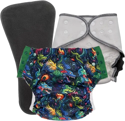 Vista 29 de EcoAble Juego de pañales de tela nocturna para niños grandes, de 6 a 16 años Bragas protectoras para necesidades especiales para incontinencia