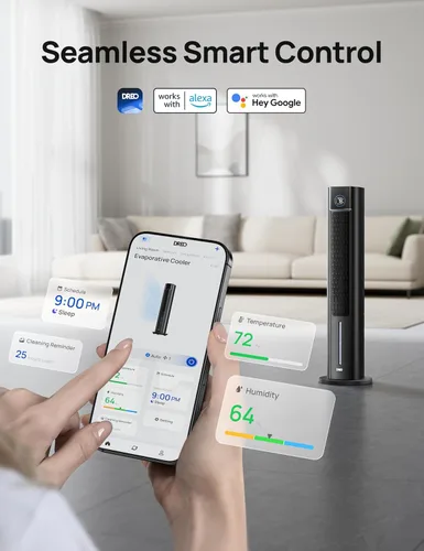 Vista 4 de DREO Ventilador de torre para dormitorio, ventiladores de enfriamiento de 43 pulgadas que soplan aire frío 2025 actualizado, enfriador de aire