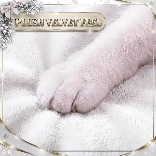 Vista 7 de Túnel de árbol de Navidad para gatos de 36 pulgadas, cama de dona, blanco