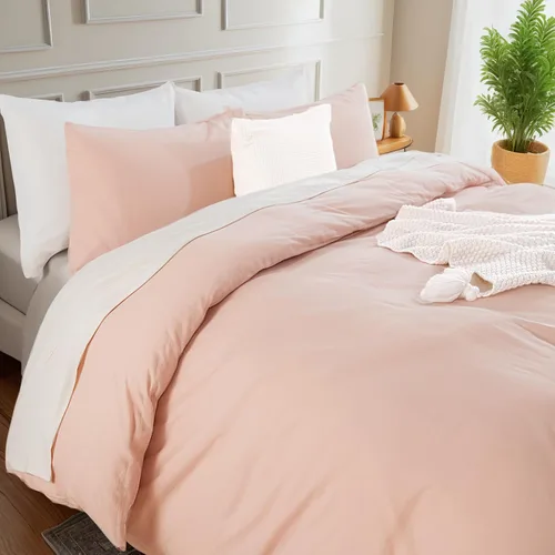 Vista 250 de NEXHOME PRO Funda de edredón Twin XL 100% algodón lavado, transpirable, duradera, texturizada, similar al lino, juego de ropa de cama para el hogar
