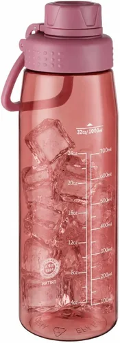Vista 12 de Botella de agua de 32 oz, botella de agua transparente con tapa con pico y asa de transporte, reutilizable, Tritan, libre de BPA, botella de agua