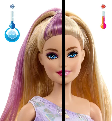 Vista 5 de Muñeca y Accesorios Barbie Party Unboxed, Serie de Cumpleaños de Mascotas Conjunto de Lazos de Cumpleaños con 10 Sorpresas Incluyendo Cambio