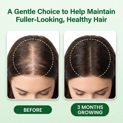 Vista 2 de Suero Roll-On con romero, niacinamida, aminoácidos, jengibre, biotina, aceite de ricino, batana y cafeína, nutre el cuero cabelludo para un cabello