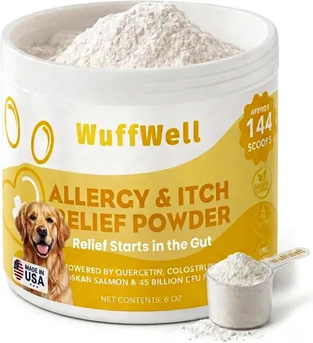 Vista 12 de WuffWell - Polvo dental probiótico para dientes de perros, fabricado en Allergy Itch