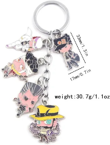 Vista 2 de FunBoat JJBA JoJo - Llavero de flecha Jotaro Joseph Josuke Cosplay Anime Charm Regalos para niños, niñas, adolescentes, mujeres y hombres