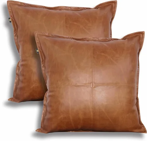 Vista 71 de Funda de almohada de cuero de cordero 100% cuero de cordero – Funda de cojín para sofá – Fundas decorativas para sala de estar y dormitorio, cuero