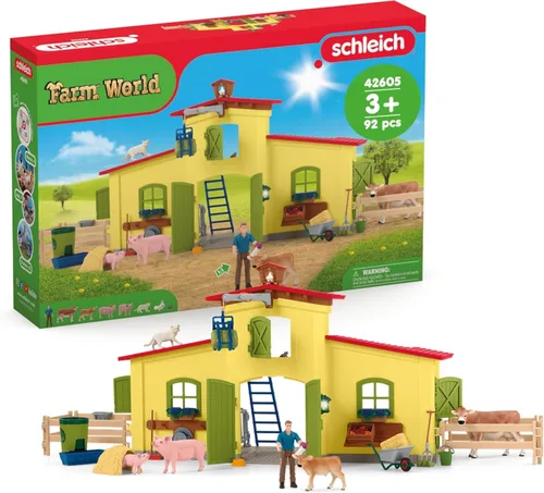 Vista 17 de Schleich Farm World - Juego de 6 piezas de perrera de juguete con Golden Retrievers para niños. Juguetes de animales de granja para niños y niñas.