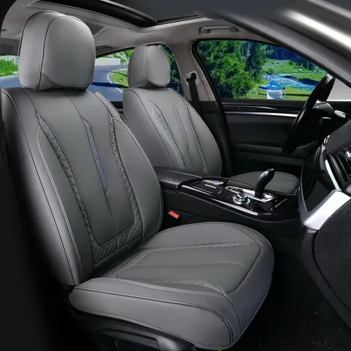 Vista 8 de Coverado - Fundas de asiento delantero de coche, fundas de asiento de cuero de lujo para automóviles, fundas de asiento de automóvil protectoras