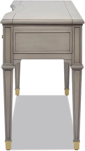 Vista 4 de JTH Luxe Dauphin - Escritorio ejecutivo de madera con 3 cajones, 55 pulgadas, madera de cachemira gris