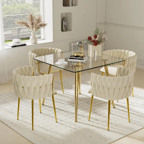 Vista 66 de Juego de mesa de comedor de cristal plateado para 2, juego de mesa cuadrada de lujo moderno de 36 pulgadas, juego de mesa de cocina minimalista de 3