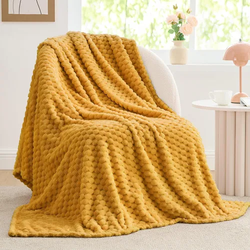 Vista 187 de BEDELITE Manta de forro polar para sofá y cama, manta decorativa de jacquard 3D de almendra, súper suave y acogedora, manta mullida cálida adecuada