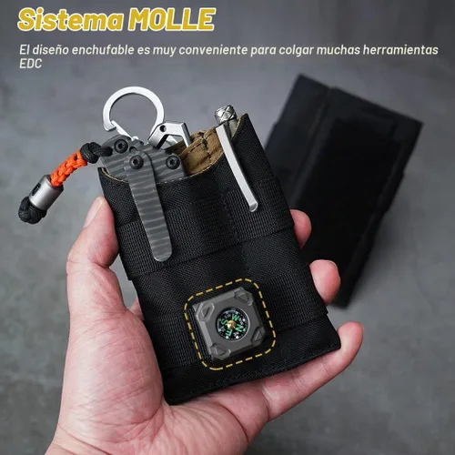 Vista 4 de VIPERADE VE9 EDC - Bolsa organizadora de bolsillo para herramientas, funda multiherramienta con área de parche para bricolaje, bolsa de bolsillo EDC