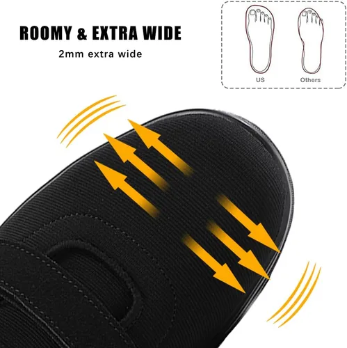 Vista 4 de Velcro Platform Sneakers for Women Comfortable Wedge Rocker Bottom Walking Shoes Supportive Extra Wide Width 2 Inch Thick Sole Adjustable Closure