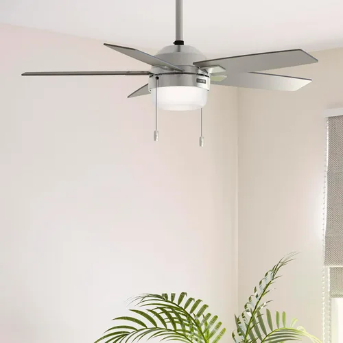 Vista 21 de Hunter Anisten 52487 - Ventilador de techo interior de 52 pulgadas con luz LED, ventilador de techo blanco con cadena de tracción, para dormitorio