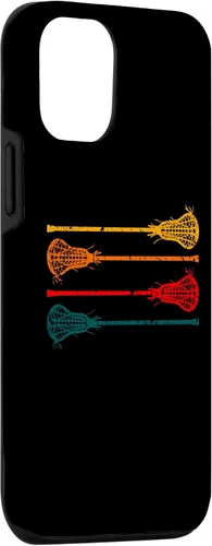 Vista 3 de iPhone 15 Lacrosse Lacrosse Sticks hombres mujeres niñas niños retro caso
