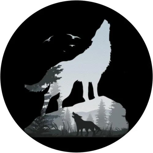Vista 3 de Wilderness Mountains Nature Howling Wild Animal Wolf PopSockets PopGrip: agarre intercambiable para teléfonos y tabletas