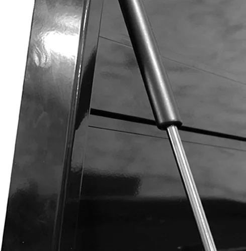 Vista 2 de Homak Carrito de servicio utilitario con tapa abatible de 1 cajón, negro, 32 pulgadas