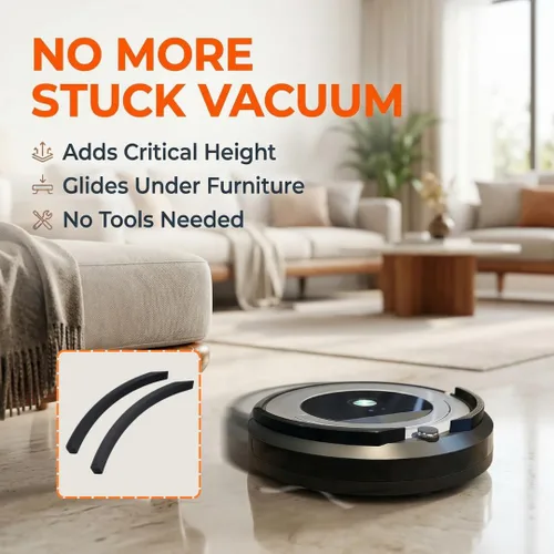 Vista 2 de Extensor de parachoques ajustador de altura para aspiradora Roomba Eufy, 2 piezas fabricadas con material duradero y fácil de instalar, evita que