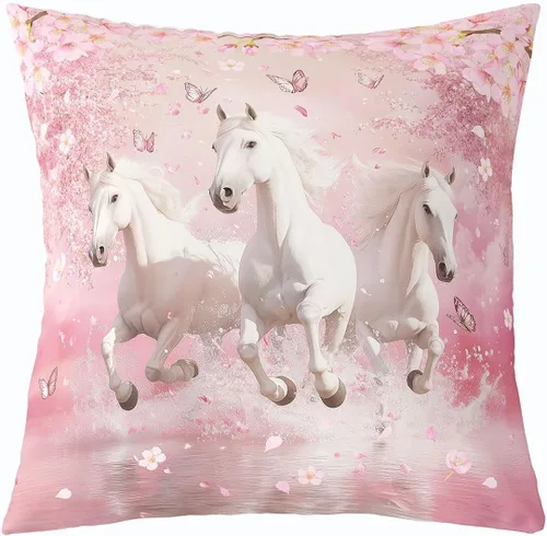 Vista 19 de Pack of 1 Daisy Florals Throw Pillow Cover,Cartoon Wildflowers Square Cushion Case Set Retro Country Style Decor Throw Porch Pillow Cases for Living