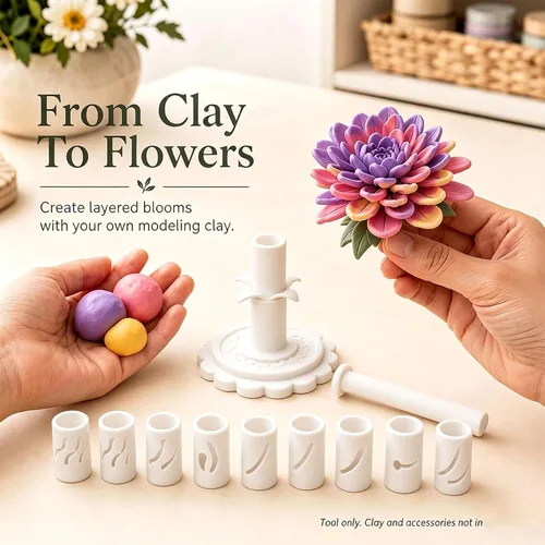 Vista 5 de Fabricante modular de la floración de la arcilla, DIY ramo de flores de Blanco
