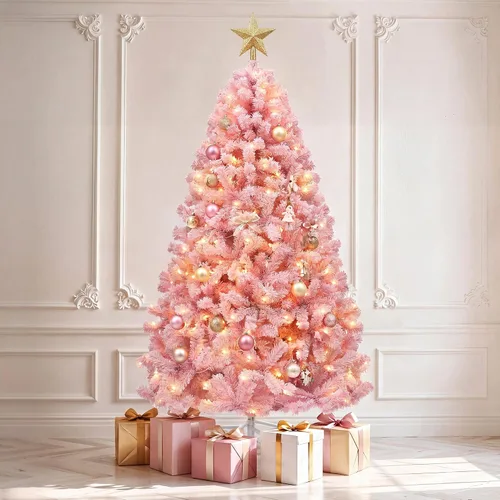 Vista 8 de DWVO Árbol de Navidad de Halloween preiluminado de 6 pies con control Negro