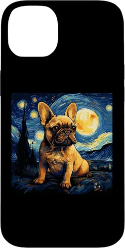 Vista 15 de Funda para iPhone 14 Pro Max Van Gogh Dog Bulldog francés