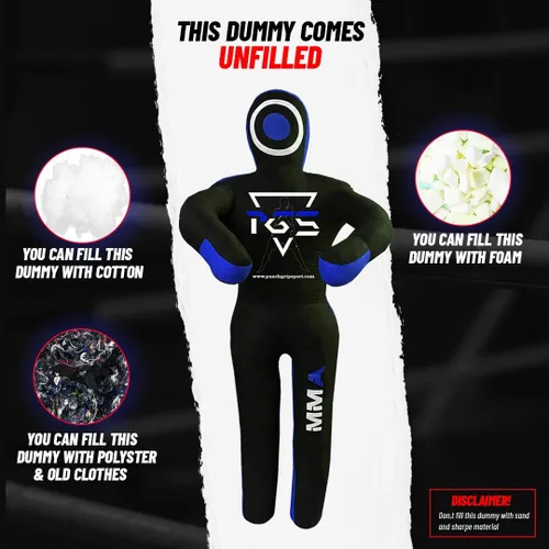 Vista 4 de MMA Grappling Dummy Brasileño JIU Jitsu BJJ Saco de boxeo para defensa personal lucha libre Judo Karate Boxeo Lanzamiento Sumisión Posición de pie