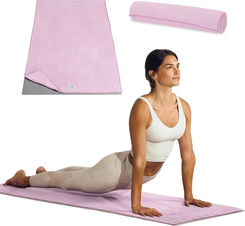 Vista 17 de Gaiam Toalla de microfibra para esterilla de yoga, toalla de yoga para yoga caliente (68 pulgadas de largo x 24 pulgadas de ancho), sombra azul