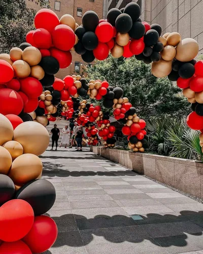 Vista 9 de Lukiituke 75 globos, negro, rojo y dorado (12 y 5 pulgadas), decoraciones de fiesta temática de casino, Año Nuevo, graduación, boda, cumpleaños